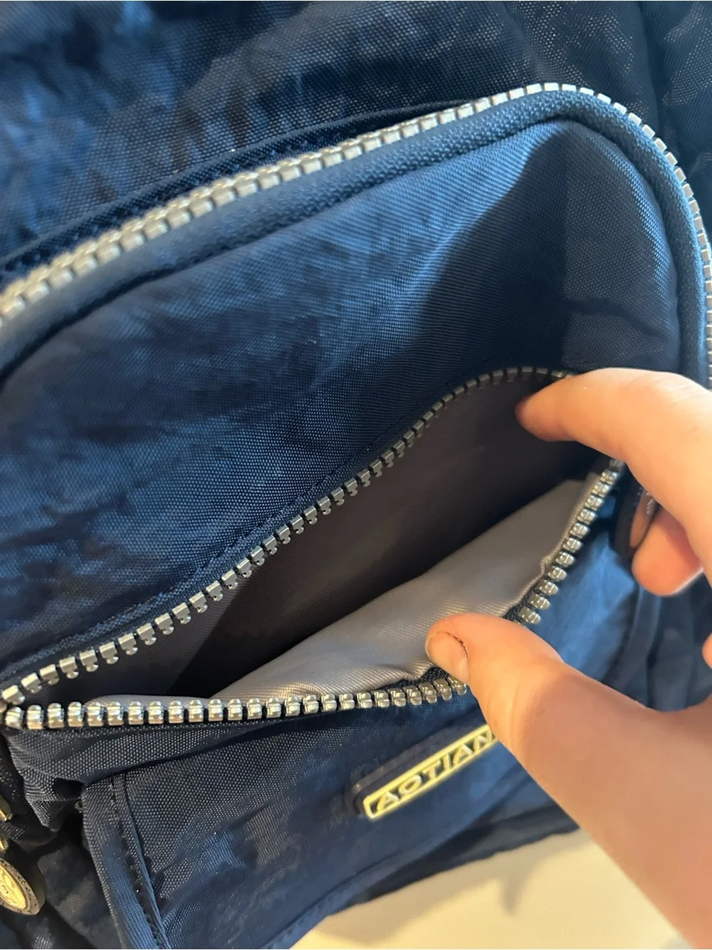 Small blue backpack